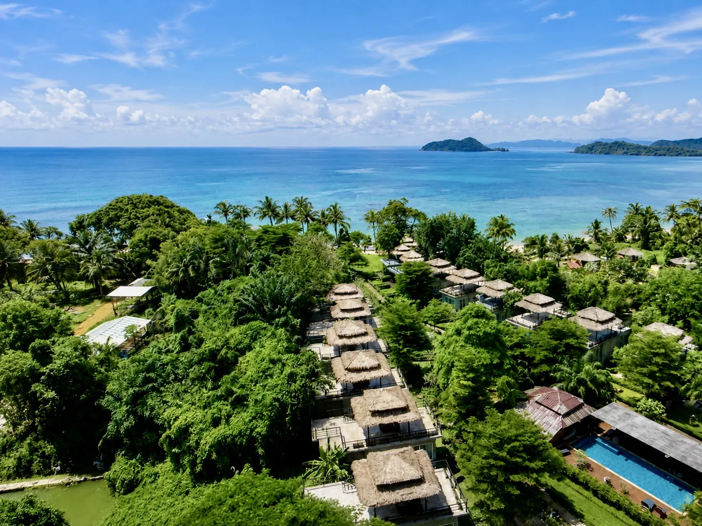 Aerial view of White Sand Beach on Koh Mak