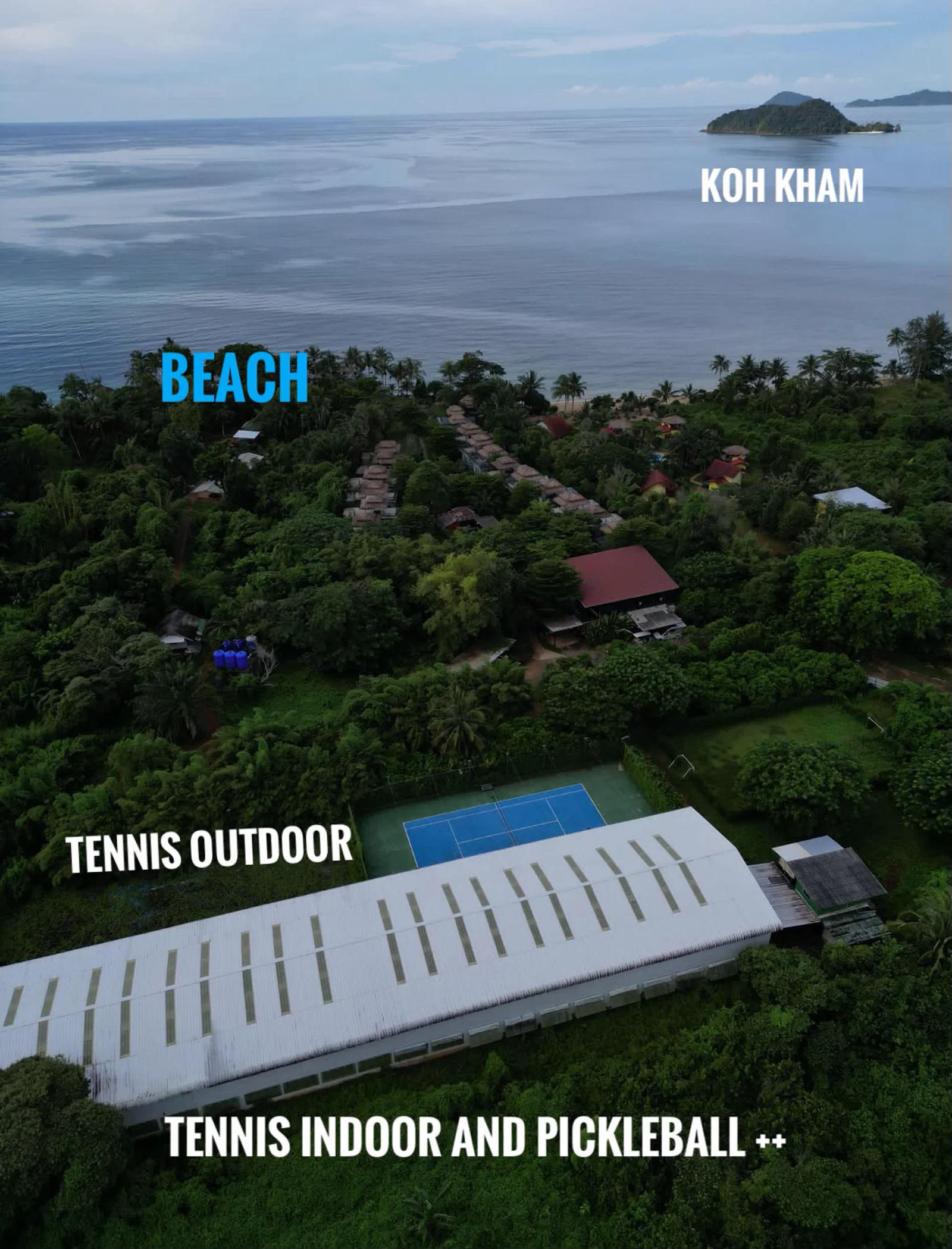 Tennis courts and sports facilities at White Sand Beach Resort, Koh Mak