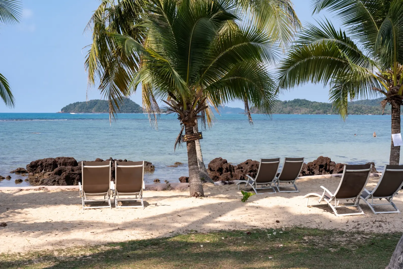 Aerial view of Koh Mak surrounded by turquoise water