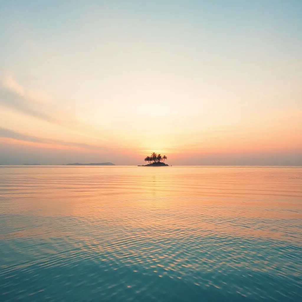 Golden sunset over the calm sea at Ao Suan Yai, Koh Mak